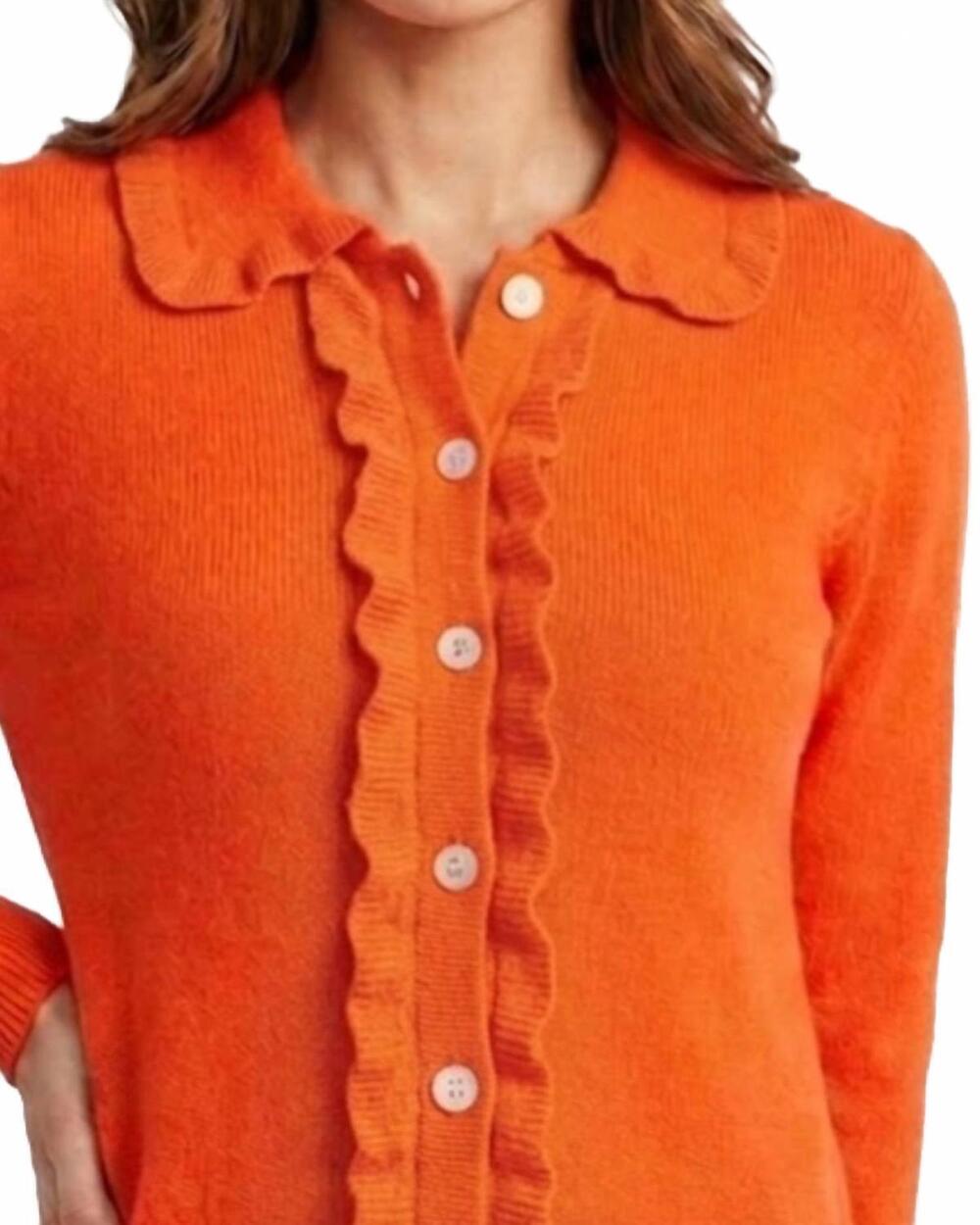NEW THML ruffle collar sweater in orange